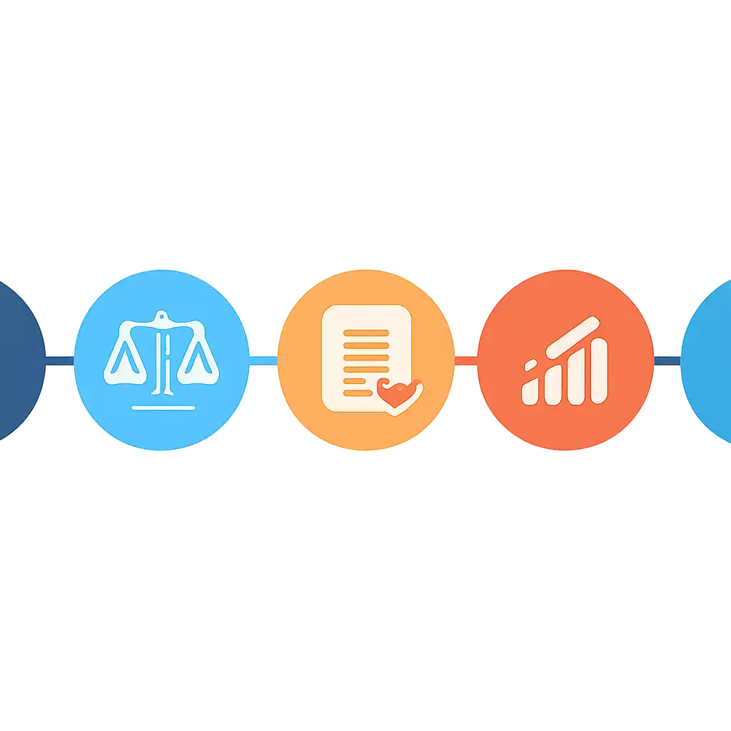 Five numbered circular icons connected by arrows in a horizontal flow, Is Plinko Game Rigged? Provably Fair and RTP