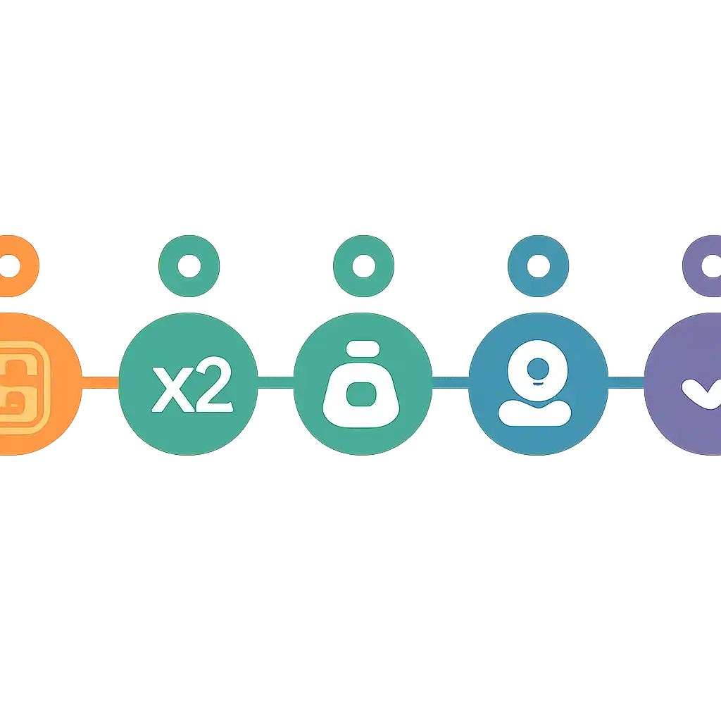 Five numbered circular icons connected by arrows in a horizontal flow, How Plinko Game Works: The Multiplier and the
